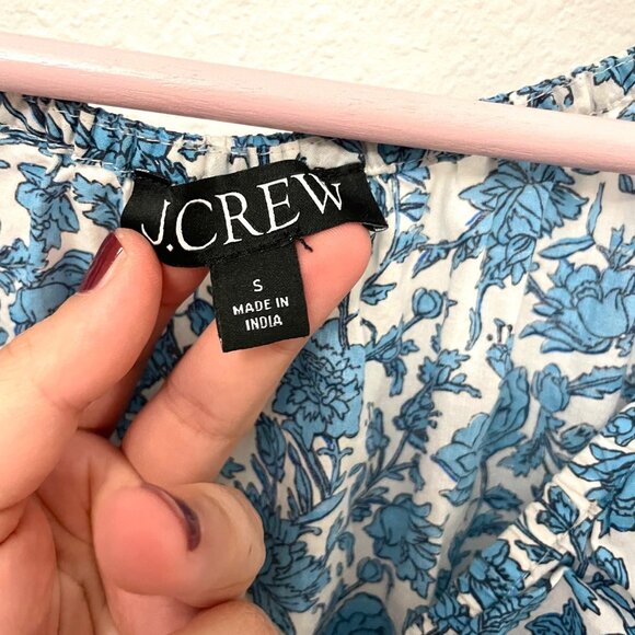 J Crew V-neck Midi Dress in Blue Blooms Block Print Size S BR442 - Picture 4 of 9